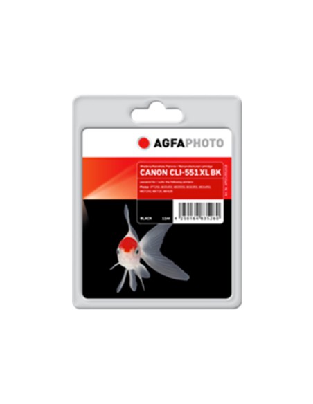 ORIGINALE Agfa Photo Cartuccia d'inchiostro nero APCCLI551XLB Agfa Photo 11ml Agfa Photo CLI-551bk XL (6443B001)