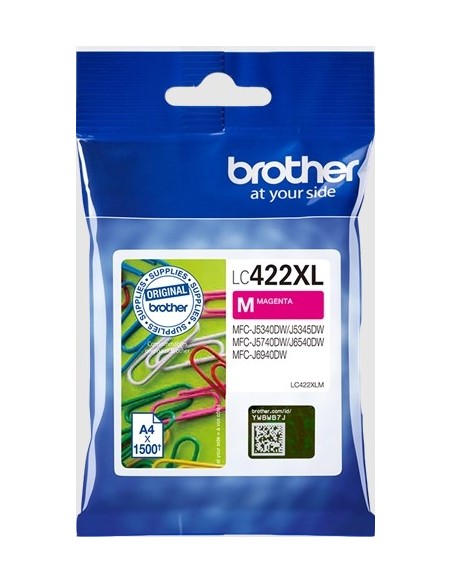 ORIGINALE Brother Cartuccia d'inchiostro magenta LC422XLM LC-422XLM ~1500 pagine