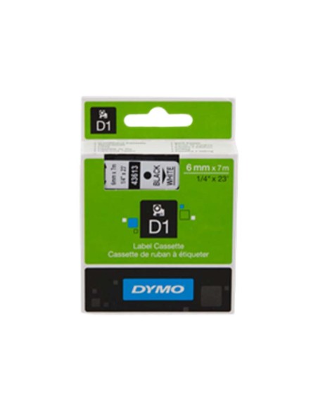 ORIGINALE DYMO Nastro nero su bianco S0720780 43613 6mm x 7m, nastro standard D1