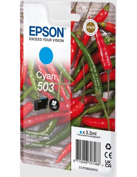 ORIGINALE Epson 503 ciano Cartuccia d'inchiostro (C13T09Q24010)