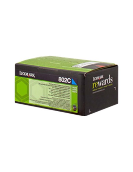 ORIGINALE Lexmark toner ciano 80C20C0 802C ~1000 pagine cartuccia di stampa riutilizzabile