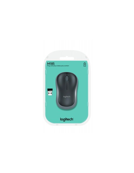 ORIGINALE Logitech Wireless Mouse M185 - GREY - 2.4Ghz, ricevitore Nano Incluso, Plug and Play