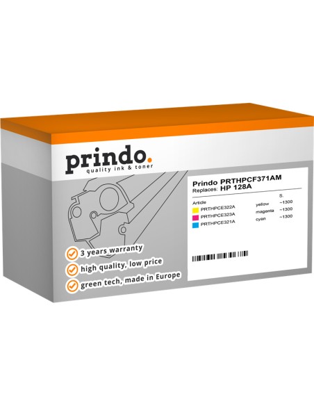 ORIGINALE Prindo Multipack ciano / magenta / giallo PRTHPCF371AM compatibile con HP 128A (CF371AM)