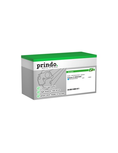 ORIGINALE Prindo toner ciano PRTCCEXV34CG compatibile con Canon C-EXV34C (3783B002) ~19.000 pagine