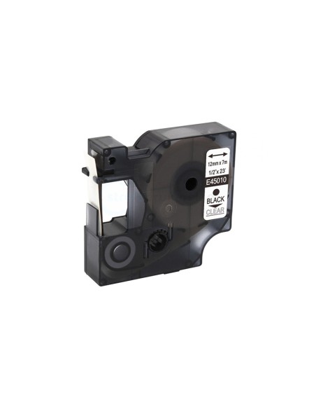 NASTRO COMPATIBILE DYMO D1 45010 12 mm x 7 m stampato nero, sfondo trasparente  S0720500