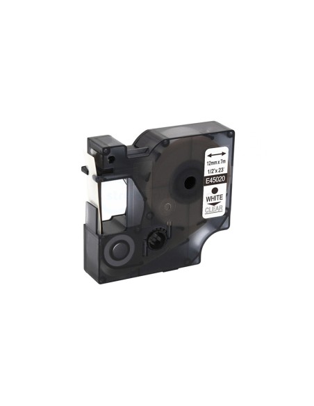 NASTRO COMPATIBILE DYMO D1 45020 12 mm x 7 m stampato nero, sfondo trasparente  S0720600